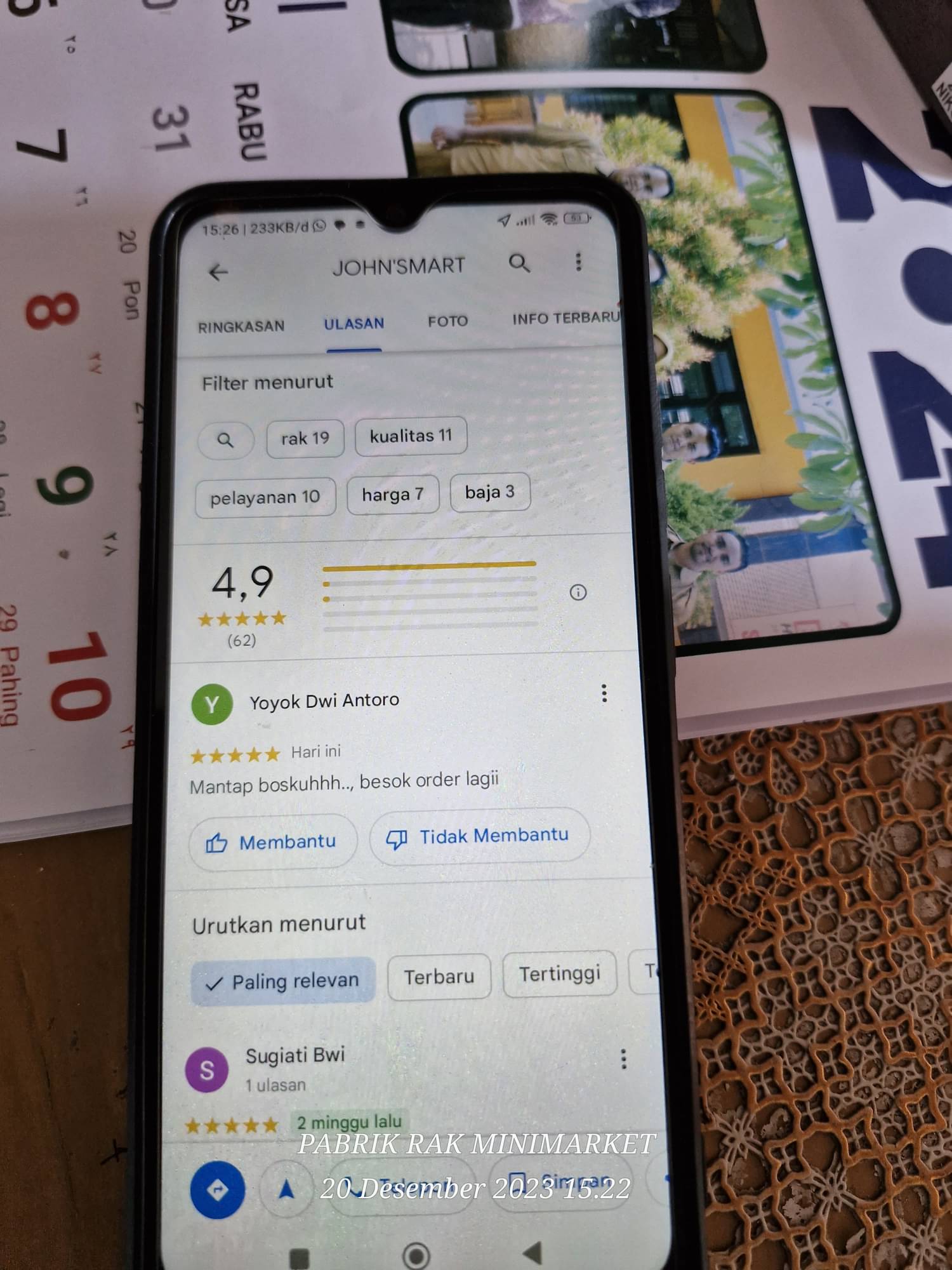 Review pelanggan ke-1